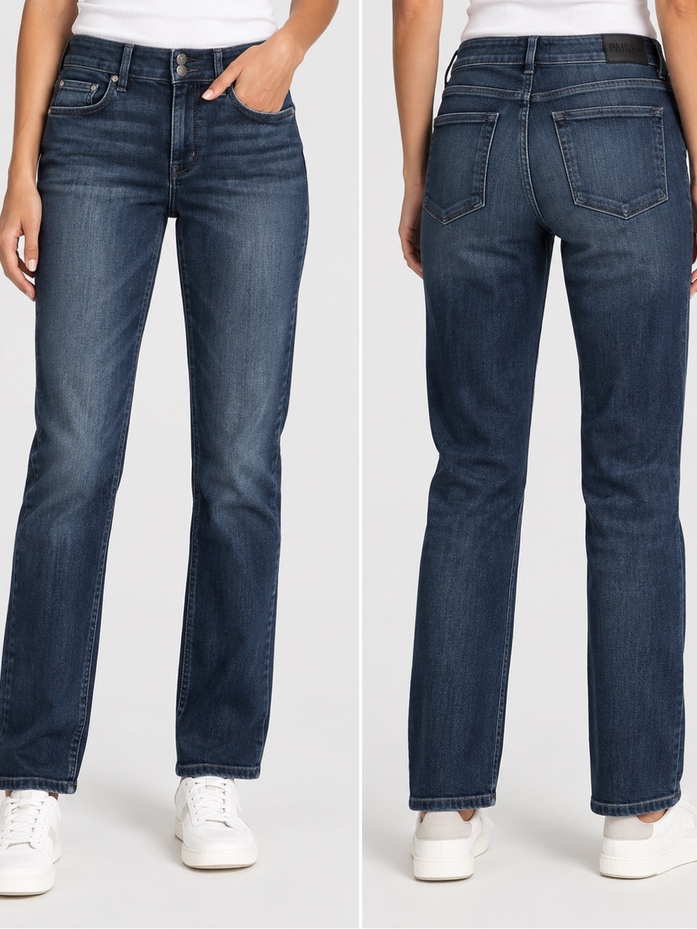 PAIGE Hidden Hills Straight Jeans 27 Dark Wash Soft Stretch Denim